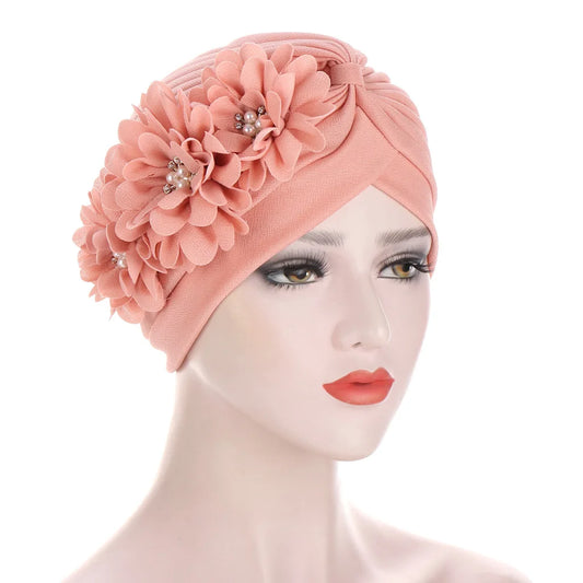 2020 cotton solid folds pearl muslim turban scarf  women islamic inner hijab caps Arab wrap head